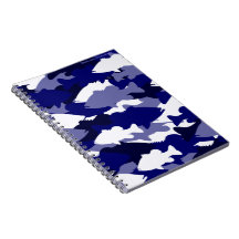 Blue Camo Bass Fishing Spiral Notebooks