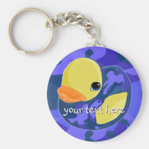 Blue Camo Rubber Ducky Key Chain