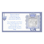 Blue candystripe frame Thank You Card from baby Photo Card Template