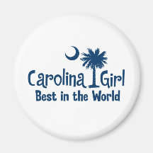 Blue Carolina Girl Best in the World Refrigerator Magnets