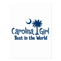 Blue Carolina Girl Best in the World Post Card