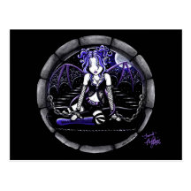 "Blue Chained" Gothic Fairy Art Postcard