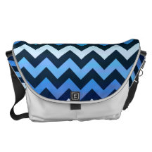 Blue Chevron Pattern Messenger Bags