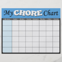 Blue Children's Chore Charts Custom Flyer