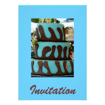 Blue chocolate cake invite
