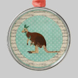 Blue Christmas Boho Kangaroo Ornament ornaments