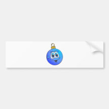 Blue Christmas Ornament Cartoon.png Bumper Stickers