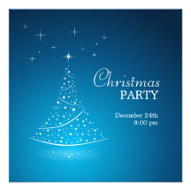 Blue Christmas Party invitation