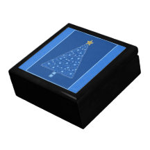Blue Christmas Tree Box Jewelry Boxes