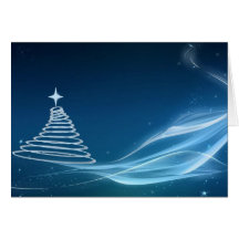 blue Christmas tree card