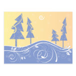 blue Christmas Trees Post Card