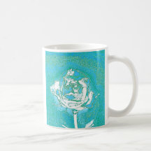 Blue Chrome Rose Mug