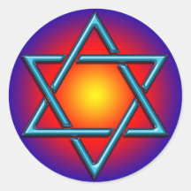 BLUE CHROME STAR OF DAVID STICKERS