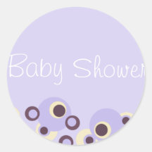 Blue Circle Design Baby Shower Sticker/seal
