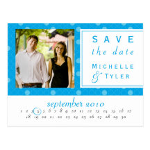 Blue Circle Save the Date Card Postcards
