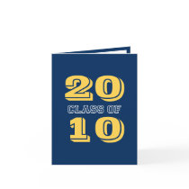 Blue class of 2010 graduation photo announcement cards