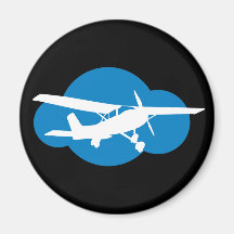 Blue Cloud & Aviation Plane Fridge Magnets