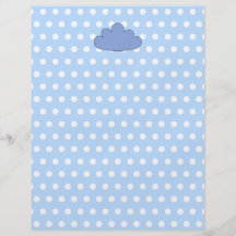 Blue Cloud on Blue and White Polka Dots. Personalized Flyer