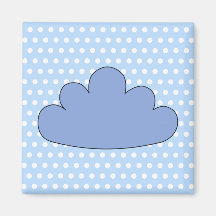 Blue Cloud on Blue and White Polka Dots. Magnet