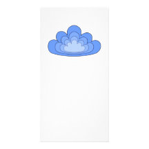 Blue Cloud on White Background. Personalized Photo Card