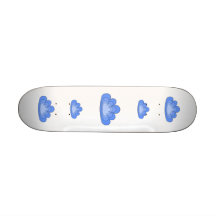 Blue Cloud on White Background. Skateboard Decks