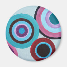 Blue Concentric Circles Magnet
