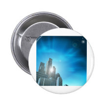 Blue corporate cityscape pinback buttons