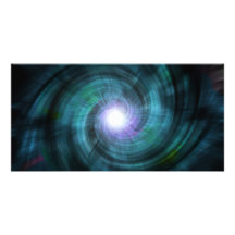 Blue Cosmic Twirl Customized Photo Card