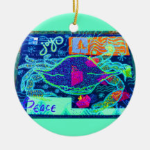 Blue Crab Collage Ornaments