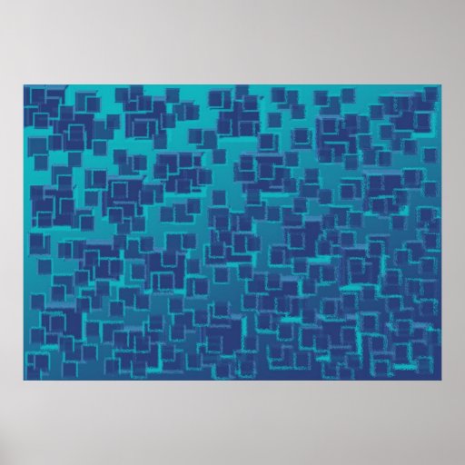 Blue Cubes Posters