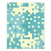 Blue & Cyan Pixel Pattern Photo Print
