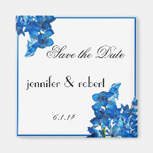 Blue Cymbidium Boat Orchid Save the Date Magnet