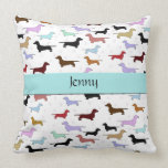 Blue Dachshund Dog Pillow