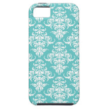 Blue damask pattern vintage girly chic chandelier iPhone 5 cover