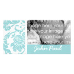 Blue Damask Photo Card