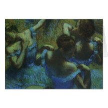 Blue Dancers by Edgar Degas, Vintage Impressionism Card