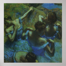 Blue Dancers by Edgar Degas, Vintage Impressionism Posters