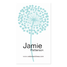 Blue Dandelion Flower Vertical Business Cards