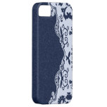 blue Denim white Damask vintage iphone5 case iPhone 5 Cover