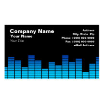 Blue Digital Equalizer LEDs Business Cards
