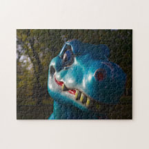 Blue Dinosaur Grinning Jigsaw Puzzle