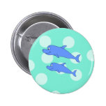Blue Dolphins. Pinback Button