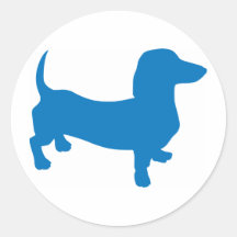 Blue Doxie, Dachshund Round Stickers