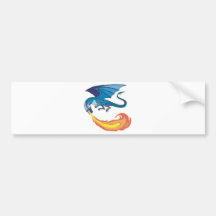 blue dragon breathing fire bumper stickers