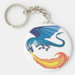 blue dragon breathing fire keychains