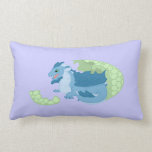 Blue Dragon Hatchling Throw Pillow