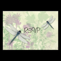 Blue Dragonflies Wedding Reception RSVP invitations