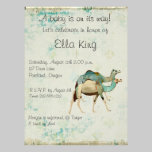 Blue Dreamy Camels Baby Invitation invitations