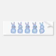 Blue Easter Bunnies Bumper Stickers