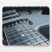 Blue Electric Guitar Close-up Mousepads